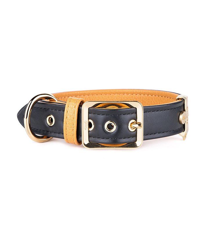 Collar Ml Leather Brown & Ochre White Bronze